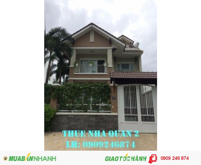 Cho thuê villa Võ Trường Toản, Quận 2, nhà đẹp full nội thất, giá cho thuê: 34tr/tháng