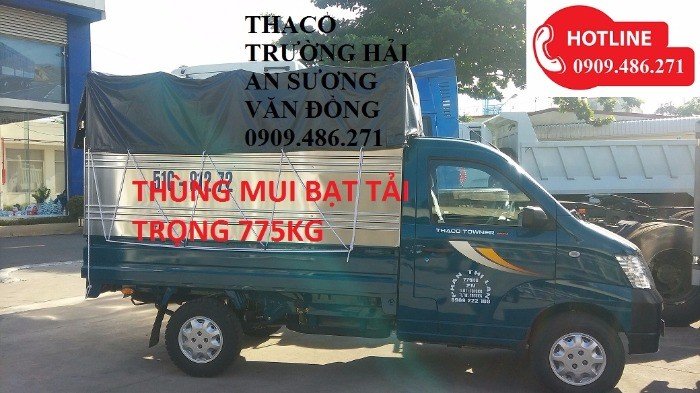 Xe tải nhỏ máy xăng thaco towner 650kg,750kg,775kg thùng kín ,mui bạt,thùng lửng