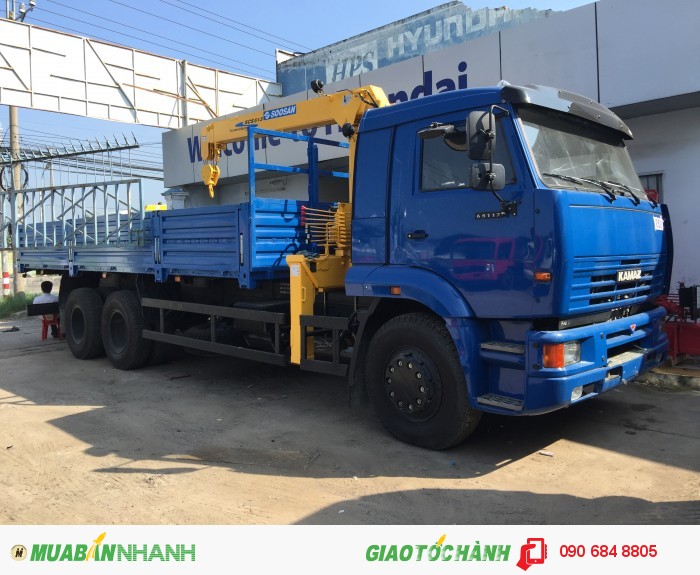 Xe tải thùng Kamaz 65117 gắn cẩu Soosan 5 tấn nhập khẩu mới 100% từ CHLB Nga