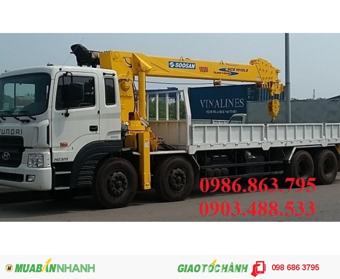 Xe tải Hyundai HD320 gắn cẩu soosan 10 tấn