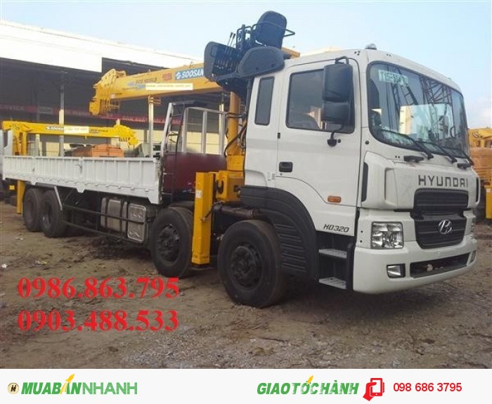 Xe tải Hyundai HD320 gắn cẩu soosan 10 tấn