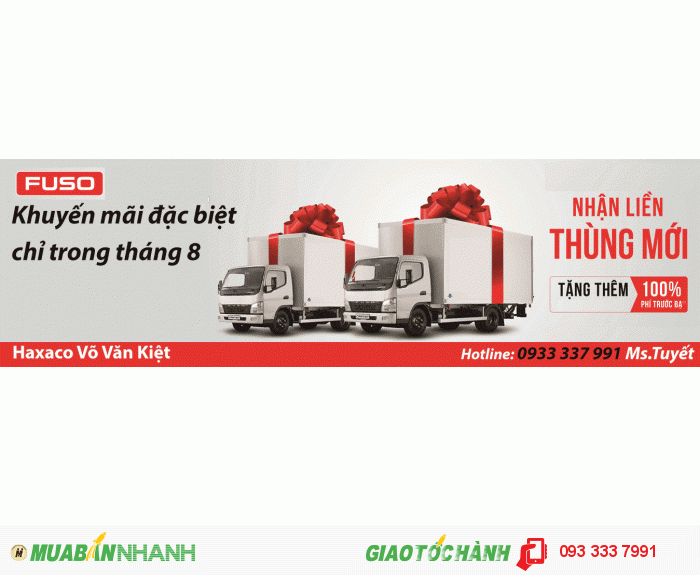 Trong tháng 8 này, mua xe tặng thùng, chỉ có tại Haxaco