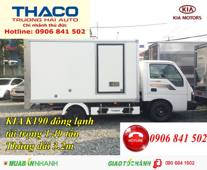 Bán xe tải KIA đông lạnh trả góp, xe tải KIA đông lạnh 1.49 tấn nhiều ưu đãi