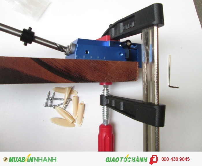 Bộ kẹp dưỡng khoan lỗ xiên/gá khoan tạo lỗ xiên, dùng để tạo lỗ khoan xiên khi ghép 2 tấm gỗ bằng vít1