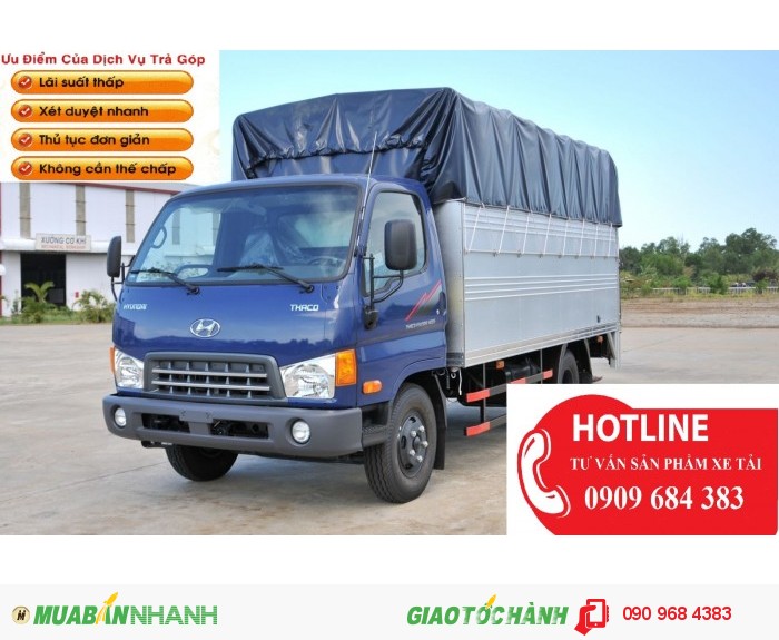 Xe tải Hyundai 6400kg HD650 trường Hải. Hỗ trợ mua trả góp qua ngân hàng miễn phí giao xe ngay.
