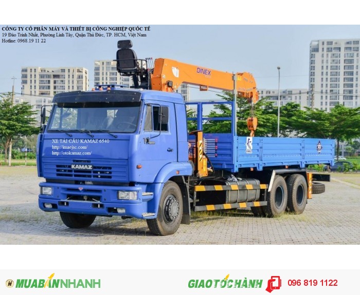 Xe Tải KAMAZ 6540 Gắn Cẩu DINEX 10 Tấn