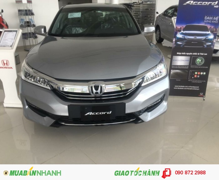 Honda Accord 2016 nhập Thái, màu xám, giá tốt nhất, tặng 2 năm GHBH, hỗ trợ cho vay lên đến 85% giá trị xe