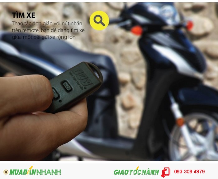 Khóa chống trộm xe máy remote thẻ từ iky found