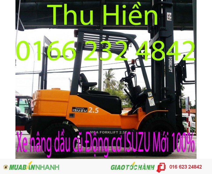 Cần thanh lý xe nâng dầu cũ 2.5 tấn cao 3m Động cơ ISUZU Nhật Bản mới 100%