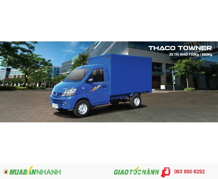 Thaco Towner 750A 600kg, Towner 950A 880kg thùng kín, mui bạt, thùng lửng hỗ trợ vay trả góp lãi suất thấp, xe giao ngay trong tháng