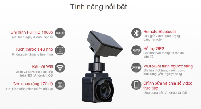 Camera hành trình nhỏ nhất thế giới Vietmap Xplore C1+