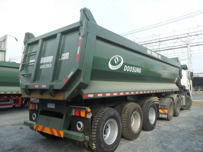 Rơ moóc 24 khối của Doosung tải trọng 29 tấn thùng moóc ben Hàn Quốc