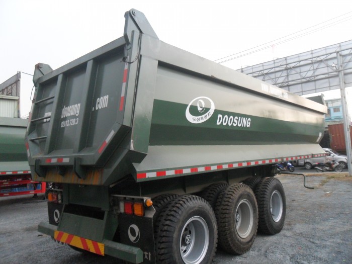 Rơ moóc 24 khối của Doosung tải trọng 29 tấn thùng moóc ben Hàn Quốc