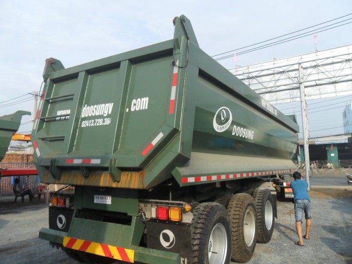 Rơ moóc 24 khối của Doosung tải trọng 29 tấn thùng moóc ben Hàn Quốc