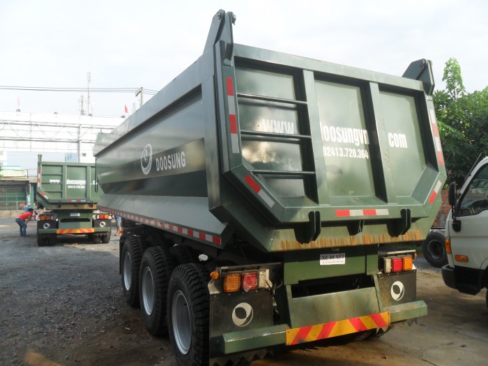 Rơ moóc 24 khối của Doosung tải trọng 29 tấn thùng moóc ben Hàn Quốc