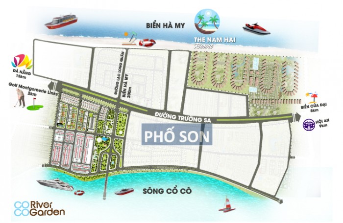 300tr/lô 125m2, Đất nền khu đô thị sinh thái Coco river garden, giữa sông và biển