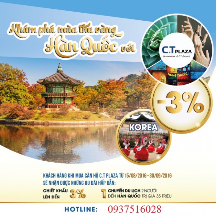 Cơ hội du lịch Hàn Quốc khi mua căn hộ C.T Plaza Nguyên Hồng