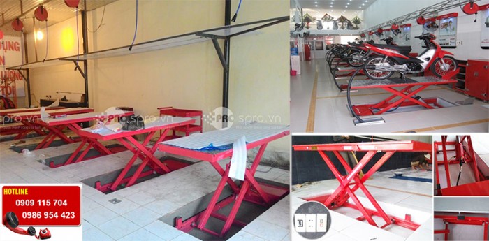 ​Giá bàn nâng thủy lực sửa xe Honda, bàn nâng xe máy các loại