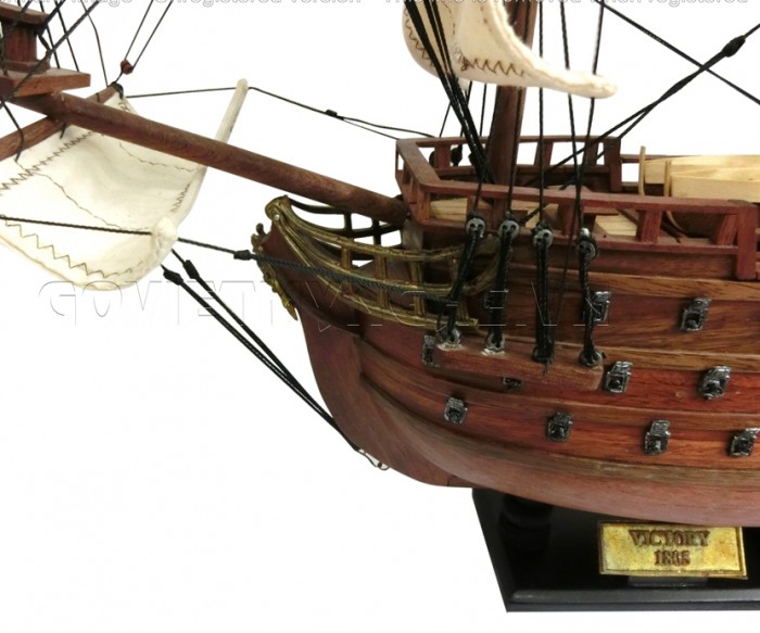 Mô Hình Thuyền Chiến Hạm Hoàng Gia HMS Victory Tàu Cổ Chiến Hạm Anh Quốc   Hàng Xuất Khẩu  Gỗ Căm Xe  Thân 80cm Showroom Tàu Thuyền Mô Hình Quà