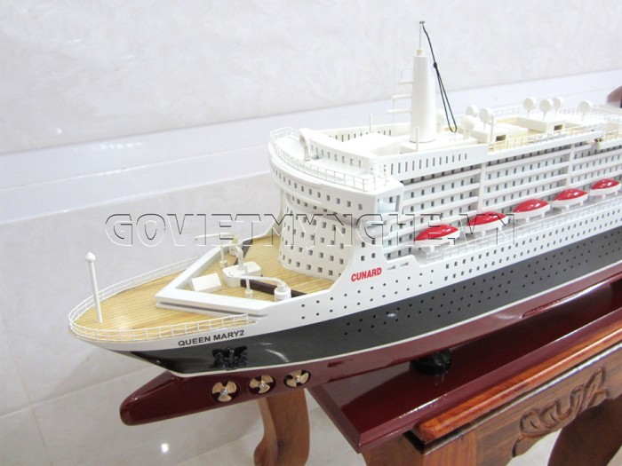 Mô Hình Gỗ Du Thuyền RMS Queen Mary II 80cm (Gỗ), Dài 81 x Rộng 13 x Cao 29(cm), Giá - 2.350.000₫.