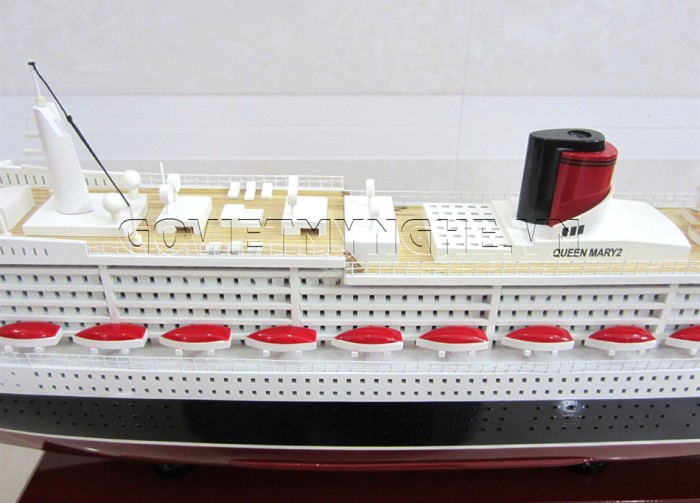 Mô Hình Gỗ Du Thuyền RMS Queen Mary II 80cm (Gỗ), Dài 81 x Rộng 13 x Cao 29(cm), Giá - 2.350.000₫.