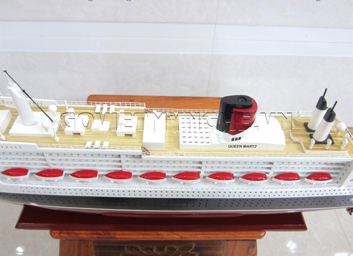 Mô Hình Gỗ Du Thuyền RMS Queen Mary II 80cm (Gỗ), Dài 81 x Rộng 13 x Cao 29(cm), Giá - 2.350.000₫.