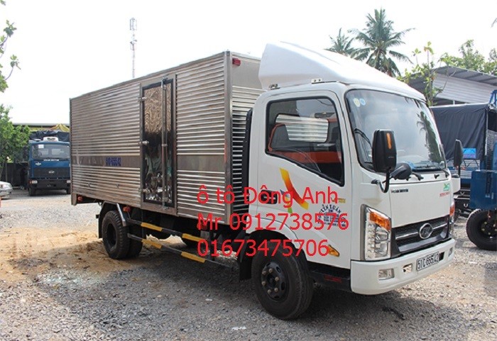 Bán xe tải veam vt350 3,5 tấn thùng mui bạc, thùng kín, thùng dài 4,8m, động cơ hyundai