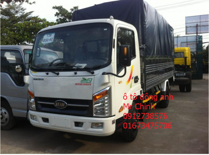Bán xe tải veam 2,4 tấn thùng dài 4,15m - động cơ hyundai - giá thành rẽ