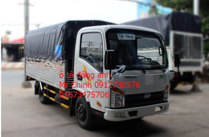 Bán xe tải veam 2,4 tấn thùng dài 4,15m - động cơ hyundai - giá thành rẽ