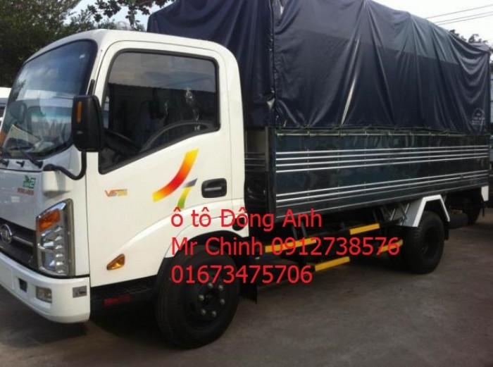 Bán xe tải veam vt252 - 2,4 tấn thùng mui bạc, thùng kín, động cơ hyundai, khóa điện