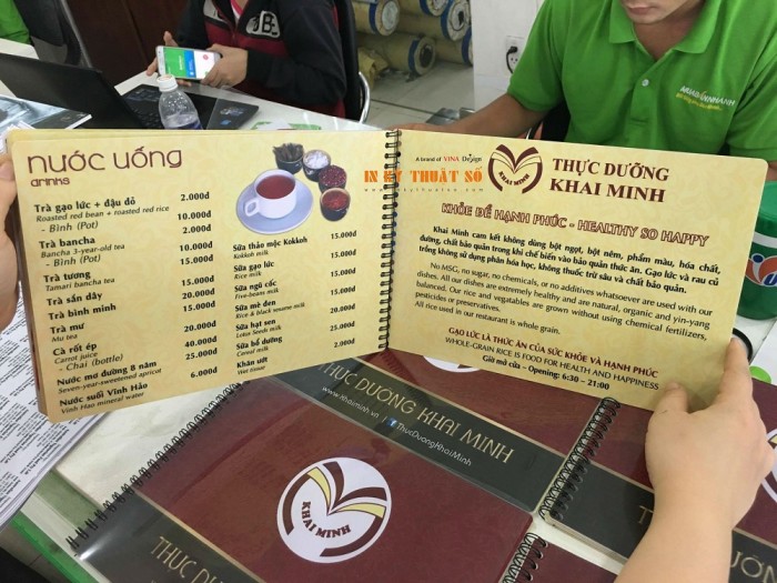 In menu cafe, đặt làm menu quán cafe giá rẻ tại TPHCM