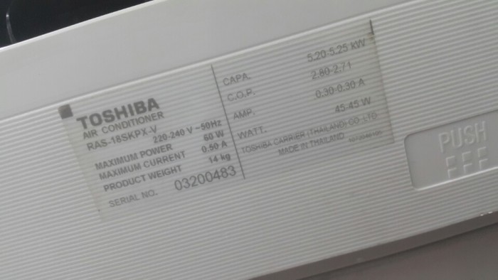 máy lạnh toshiba 2hp