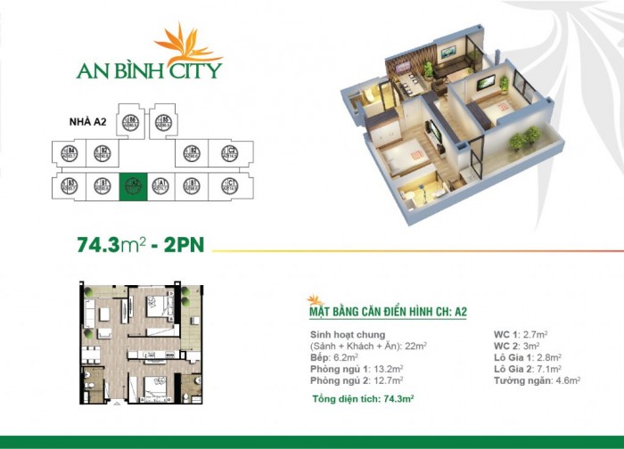 Tôi có căn hộ chung cư An Bình city cần bán gấp diện tích 74m