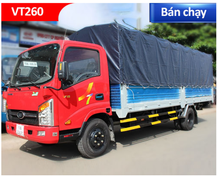 Xe tải VEAM 1T9 VT260, thùng dài 6M2, giao xe ngay, trả góp lãi suất thấp.