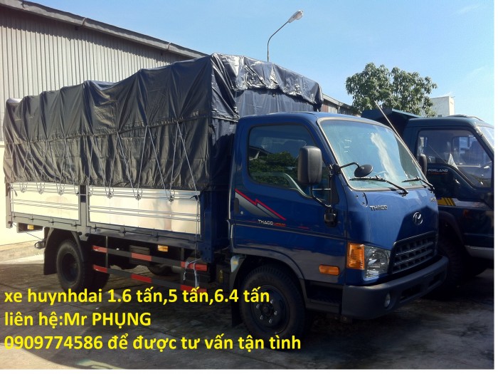Xe thaco hyundai 1.8 tấn, 5 tấn, 6.4 tấn,ngân hàng hỗ trợ 70 80% giá xe