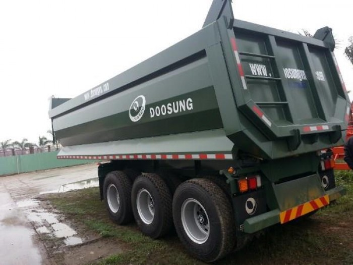 Đại lý Doosung bán rơ moóc Doosung Ben - Tự đổ chân rút , 3 trục