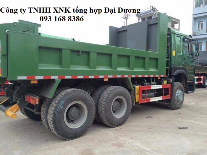 Xe ben 3 chân Howo 371 tải trọng 10-12 tấn thùng 10m3 đời 2017