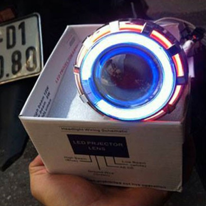 Đèn Led Projector Lens H14 Gương Cầu Cho Moto Xe Máy