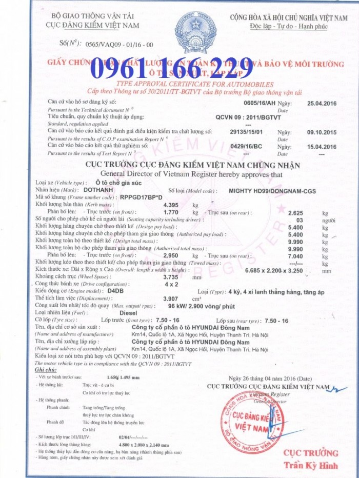 Xe Hyundai HD99 thùng chở gia súc, chở lợn, chở heo | trả trước 30%, thủ tục nhanh