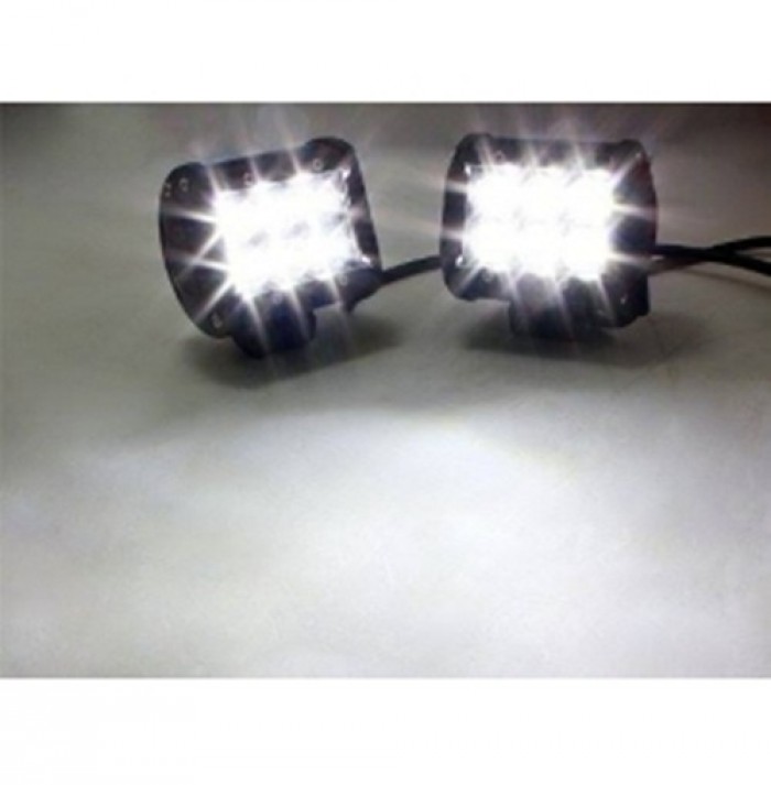Đèn led trợ sáng c6 vuông 2 tầng 6 bóng gắn cho xe máy