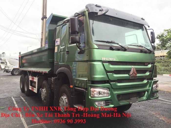Xe ben 4 chân Howo tải trọng 16-17 tấn thùng 14m3 tại Hà Nội 2017