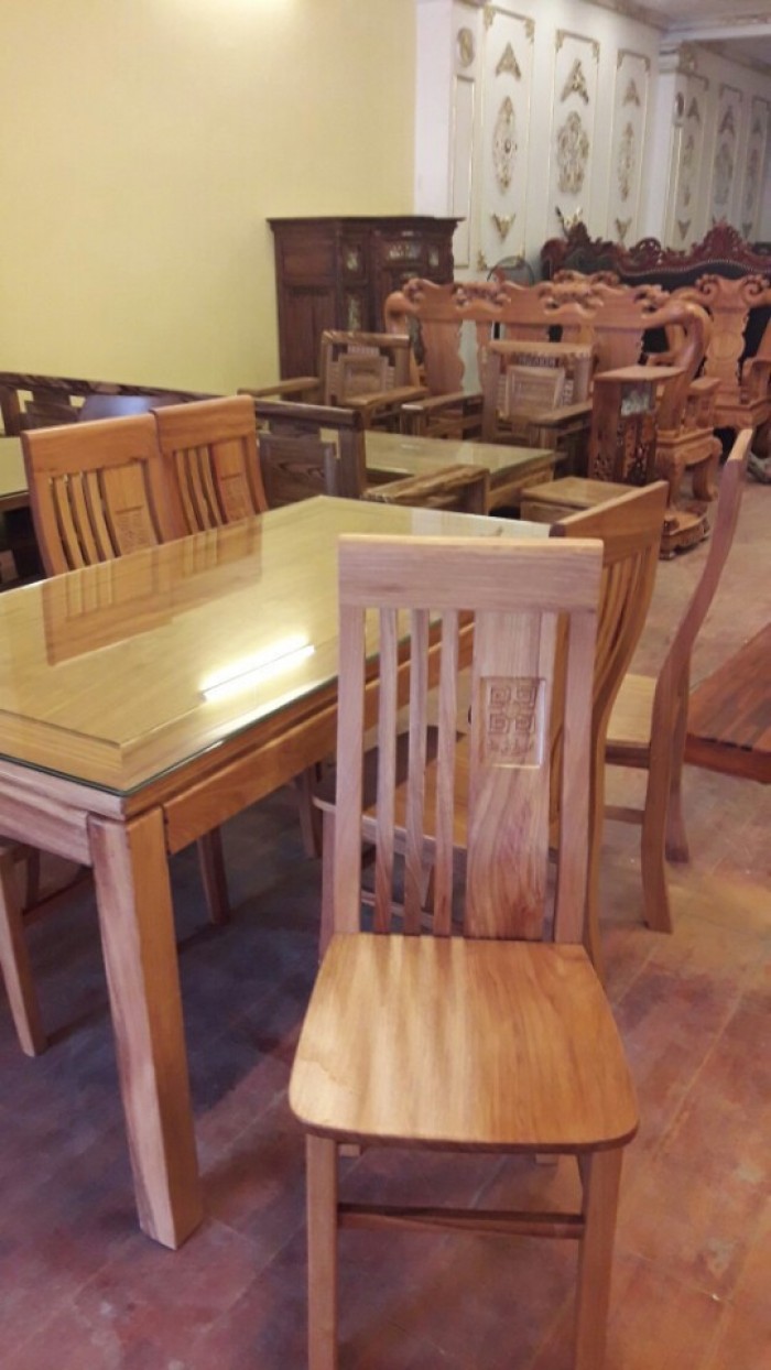 Bộ bàn ăn gõ đỏ kiểu hiện đại 6 ghế-BBA26 Mới 100%, giá: 21.000 ...