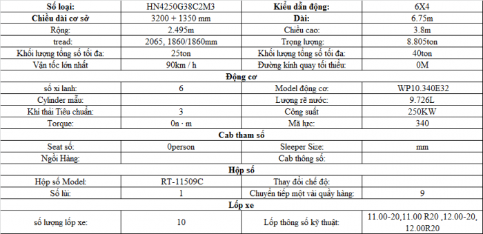 Xe Đầu Kéo CAMC 2 Cầu 340HP (Cầu Láp)