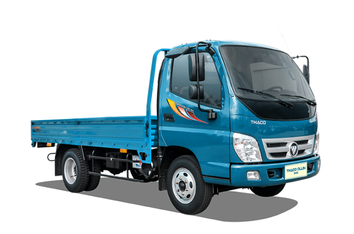 Xe tải thaco 2.4T/2.4 tấn lưu thông thành phố ban ngày, xe tải thaco sử dụng công nghệ Isuzu 2.4 tấn thùng mui bạt