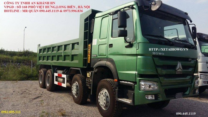 Xe Tải Ben Howo 4 Chân Động Cơ 371 Thùng Vuông