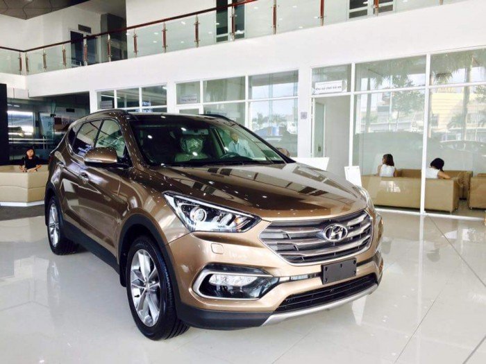Bán Hyundai Santa fe full options vàng cát, giá bao tốt
