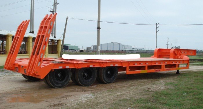 Moóc lùn doosung chở xe, chở máy chuyên dùng dài 14m, 3 trục, 2017. Giao ngay