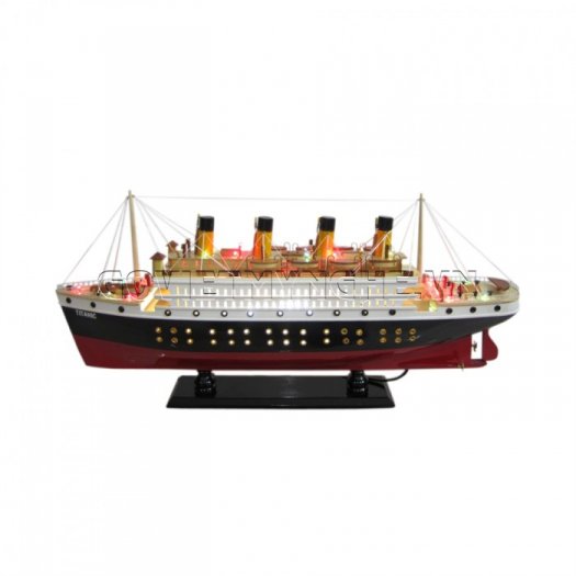 - Mô Hình Gỗ Du Thuyền Titanic 40cm, 60cm, 80cm- Đèn Led -(Sơn)