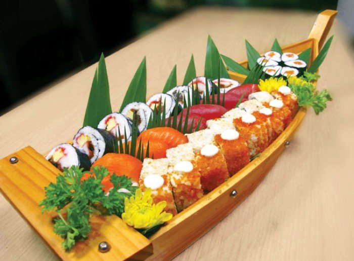 Khay Thuyền Gỗ Sushi - Sashimi Nhật Bản 50cm,60cm( không có cột buồm)