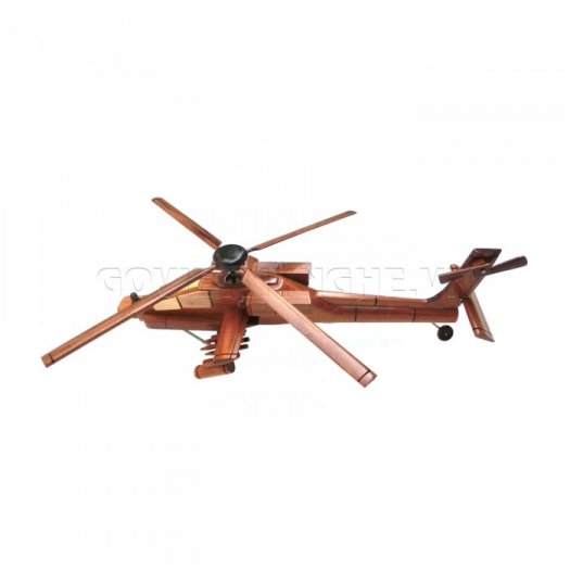 Mô Hình Máy Bay Trực Thăng Gỗ AH-64 Apache, Dài 44 x Rộng 8 x Cao 14 (cm), Giá 438.000đ